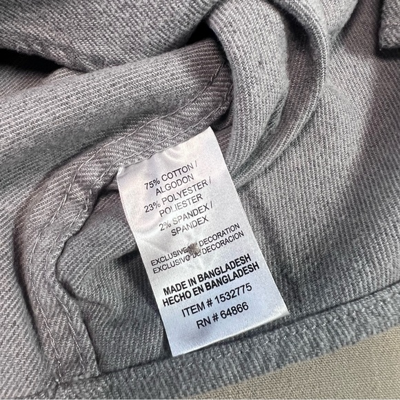 Lee Men’s XL Soft Stretch Thick Button-Down Shirt Gray Regular Fit Cotton Blend - Picture 10 of 11